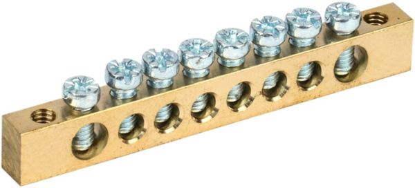 Изображение товара Шина IEK YNN11-08-100 для нулевых проводов 100 А латунь