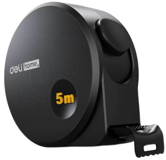 

Рулетка Deli HT8519 Home Series Black 5м х 19мм, эксклюзивный дизайн, корпус - высококачественный софттач пластик, HT8519