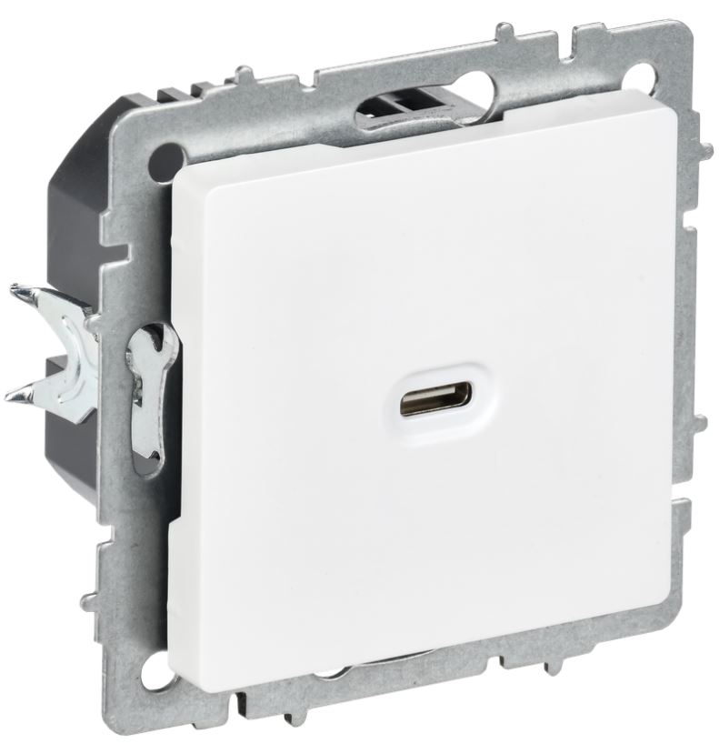 

Розетка USB IEK BR-U13-065-K91 BRITE Type C 65Вт высокоскоростная зарядка РЮ12-1-БрАБ арктический белый, BR-U13-065-K91