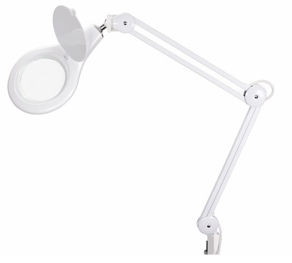 

Лупа Rexant 31-0503 на струбцине круглая настольная 5Х с подсветкой 108 LED, белая, 31-0503