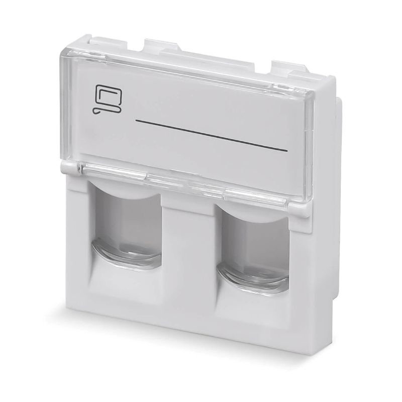 

Модуль Cabeus FP-L-45-2M 45x45 (Mosaic) для 2 модулей формата Keystone Jack, FP-L-45-2M