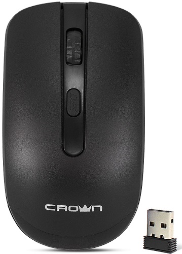 

Мышь Wireless Crown CMM-336W CM000002168 1600dpi, нано ресивер 2,4 ГГц, 4 кнопки, 2*ААА (в комплекте), Plug Play, CMM-336W