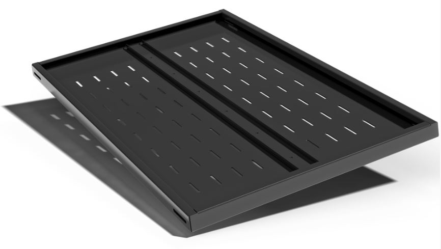 

Полка SYSMATRIX SH 1212.900 23" усиленная аккумуляторная глубиной 950 мм для шкафов глубиной 1200 мм, цвет черный (RAL 9004), SH 1212.900