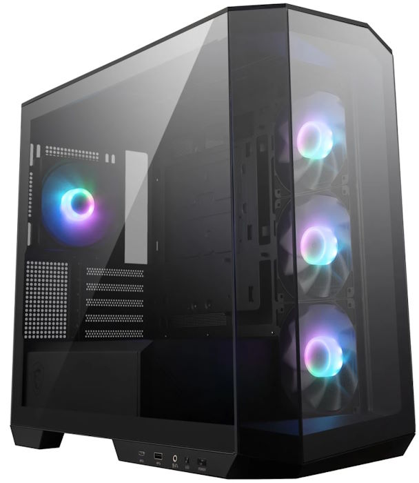 

Корпус mATX MSI Pano M100R PZ 306-7G24R21-809 черный без БП боковая панель из закаленного стекла USB 3.2 Gen1 USB 3.2 Gen2 Type-C, Pano M100R PZ