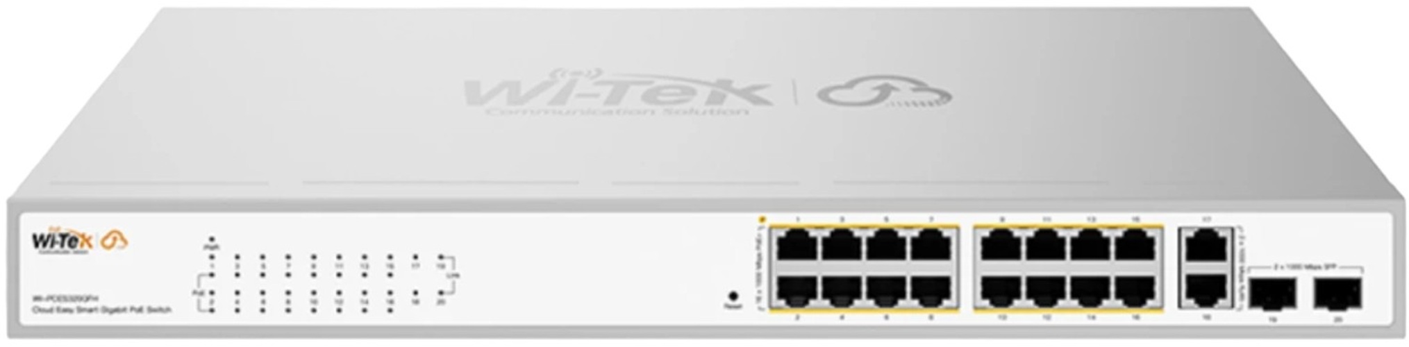 

Коммутатор управляемый Wi-Tek WI-PCES320GFH настраиваемый PoE 130Вт, 16 PoE GE+2GE+2 SFP, Easy Smart, WI-PCES320GFH