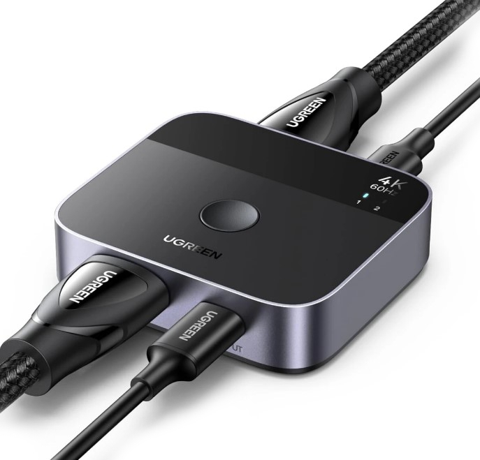 Переключатель UGREEN AW503 55452_ USB-C+HDMI Switch 2 In 1 Out Up to 4K/60Hz. Цвет: черный