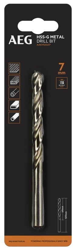 

Сверло AEG AAKHSSG07 4932479314 HSS-G 1шт.7mm, AAKHSSG07