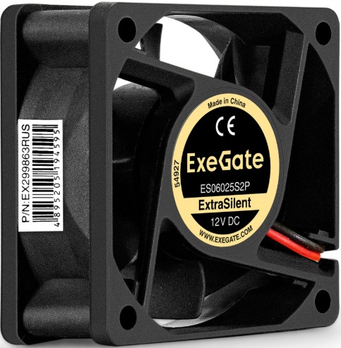 

Вентилятор для корпуса Exegate 12В DC ExtraSilent ES06025S2P EX299863RUS 60mm, 2500rpm, 17dBa, 12В DC ExtraSilent ES06025S2P