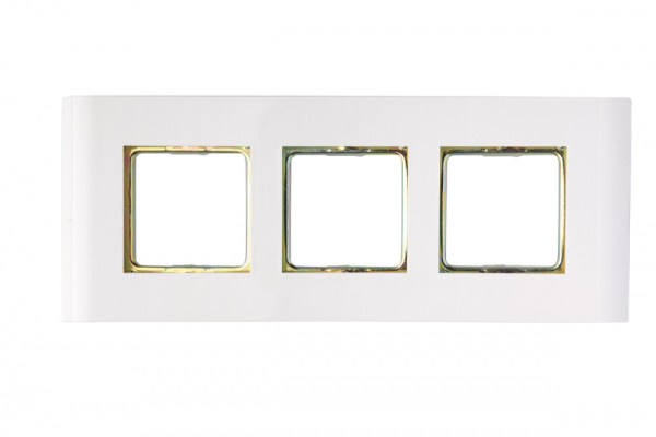 Изображение товара Рамка Eurolan 16M-00-16WT для монтажных коробок 3 модуля белая пластик