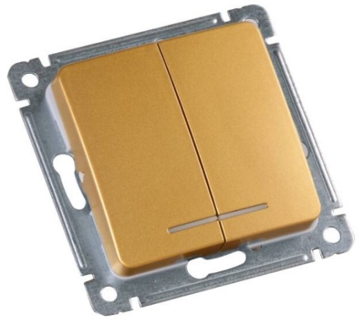 Изображение товара Выключатель двухклавишный HEGEL ВС10-452-07