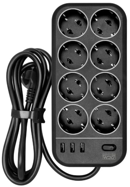 Изображение товара Сетевой фильтр Powercom SP-08 USB03AB 3.0M