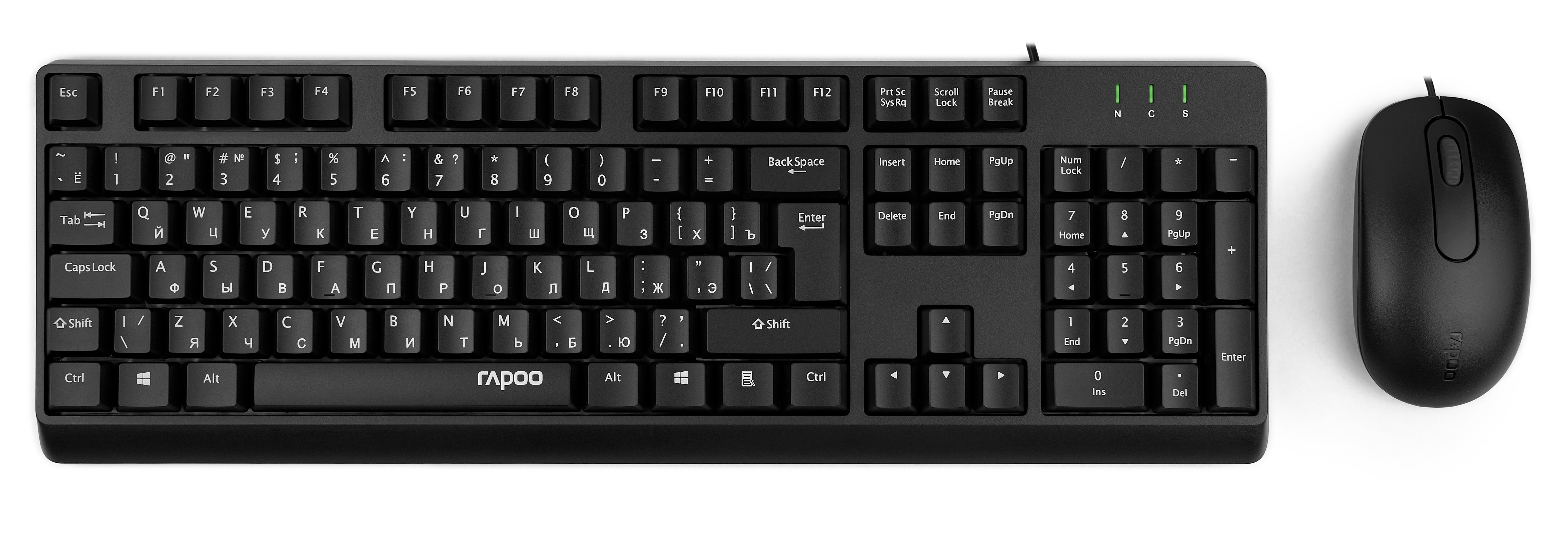 

Клавиатура и мышь Rapoo X130PRO проводная, цвет - черный, X130PRO