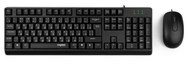 Изображение товара Проводной комплект клавиатура мышь Rapoo X130PRO для ПК и ноутбуков