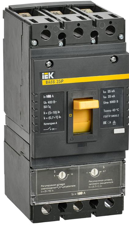 

Автоматический выключатель в литом корпусе IEK SVAR30-3-0160 ВА88-35Р 3Р 160А 35кА, SVAR30-3-0160