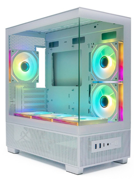 Изображение товара Корпус для ПК Xastra Q500M-6FM12A-C10-UC-WH с стеклом и отличной вентиляцией