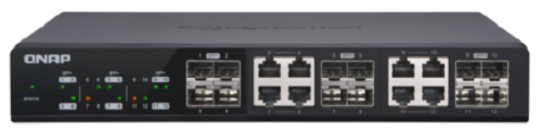 

Коммутатор управляемый QNAP QSW-M1208-8C 10 Гбит/с с 12 х SFP+, из которых 8 совмещены с RJ-45, пропускная способность до 240 Гбит/с, поддержка JumboF, QSW-M1208-8C