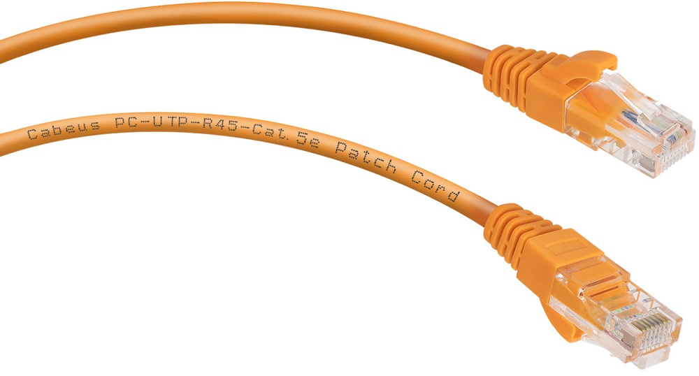 фото Кабель патч-корд U/UTP 5e кат. 1,5м.  Cabeus PC-UTP-RJ45-Cat.5e-1.5m-OR