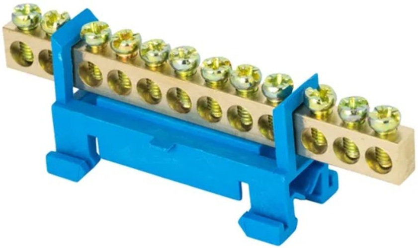 

Шина EKF sn0-63-12-sb "0" N (6x9мм) 12 отв. латунь синий изолятор тип "Стойка" на DIN-рейку, sn0-63-12-sb