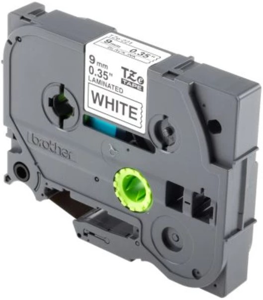 

Наклейка ламинированная Brother TZE221 TZ-E221 (9 мм черн/бел), TZE221