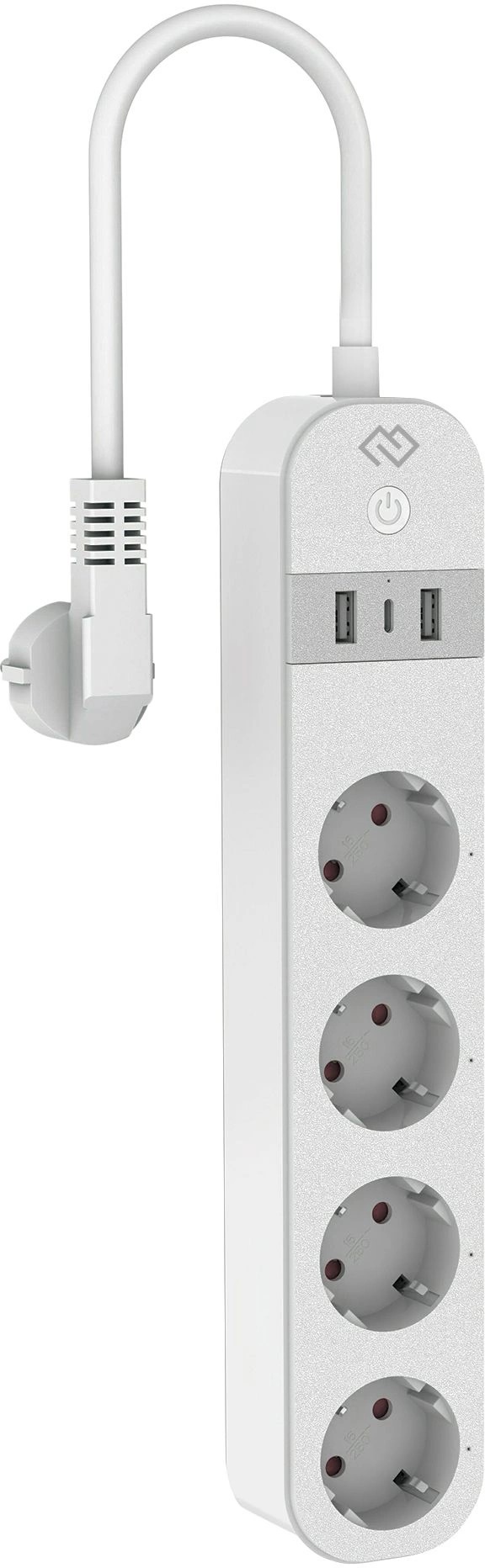 

Розетка умная Digma DiPlug Strip 55 DPS554S EU Wi-Fi белый, DiPlug Strip 55