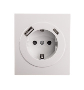 фото Розетка с заземлением с 2 USB KRANZ KR-78-0704-4