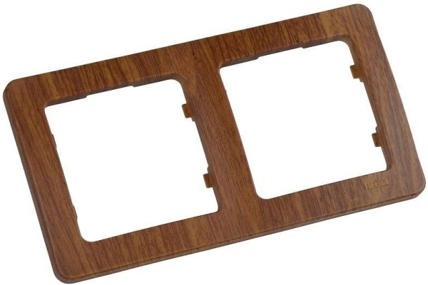 Изображение товара Двойная рамка HEGEL Р402-05 для розеток и выключателей, дуб, IP20