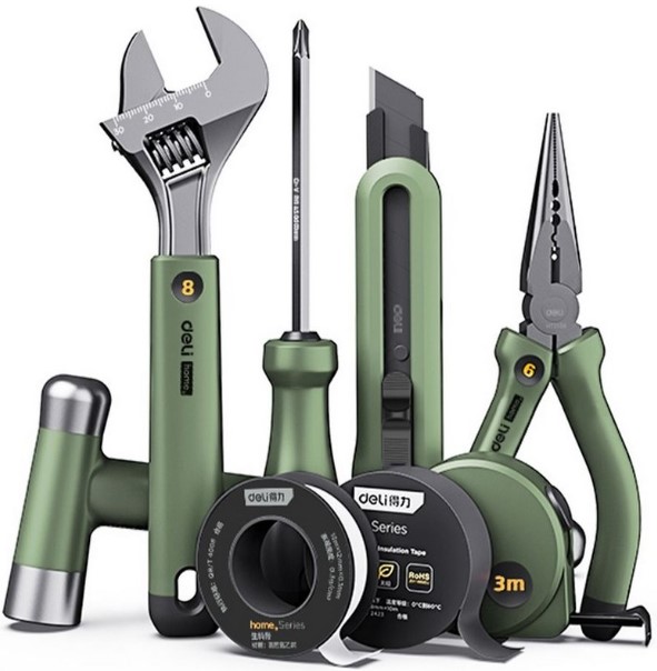 

Набор Deli HT0008L ручного инструмента "Home Series Green" 6 предметов, HT0008L