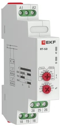 

Реле времени EKF rt-sd-12-240 (для двигателей "звезда-треугольник") RT-SD 12-240В, rt-sd-12-240