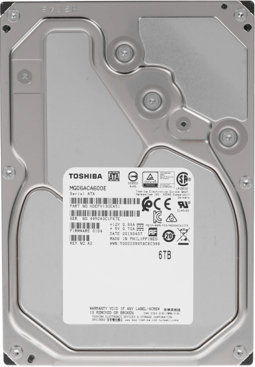 

Жесткий диск 6TB SAS 12Gb/s Toshiba MG06SCA600A 7200rpm 256MB, MG06SCA600A