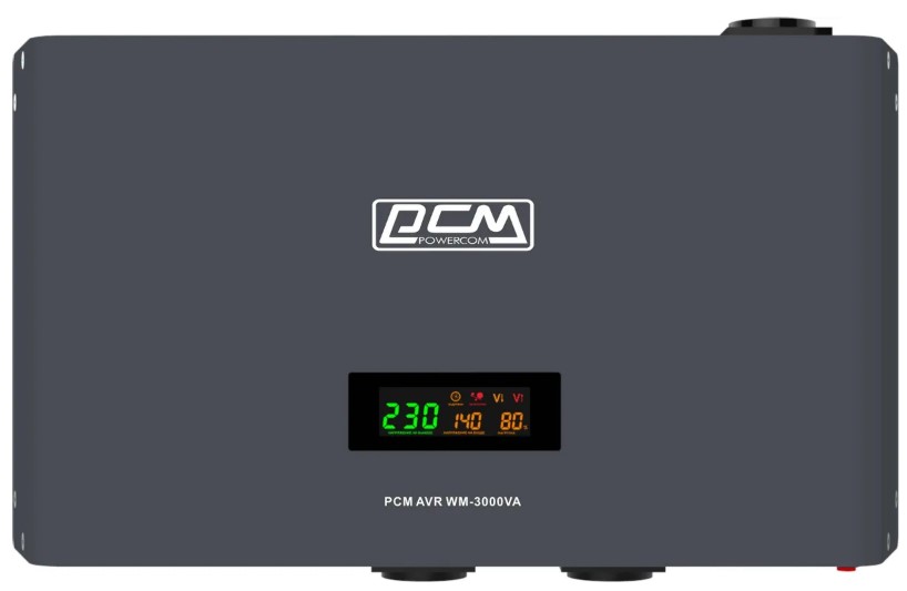 

Стабилизатор напряжения Powercom WM-3000VA 1800Вт 3000ВА графитовый, WM-3000VA