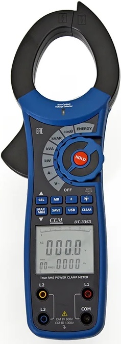 

Токоизмерительные клещи CEM DT-3353 CEM 481530 ваттметр, DT-3353