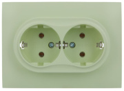 фото Розетка двухместная с заземлением в сборе  IEK SK-R21-16-K06-F