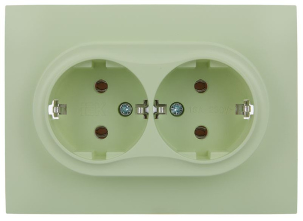 фото Розетка двухместная с заземлением в сборе IEK SK-R21-16-K06-F в Казани