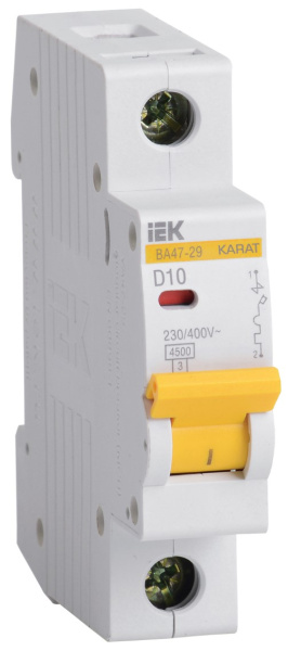 Изображение товара Автоматический выключатель IEK MVA20-1-010-D 10 А IP20 для защиты цепей