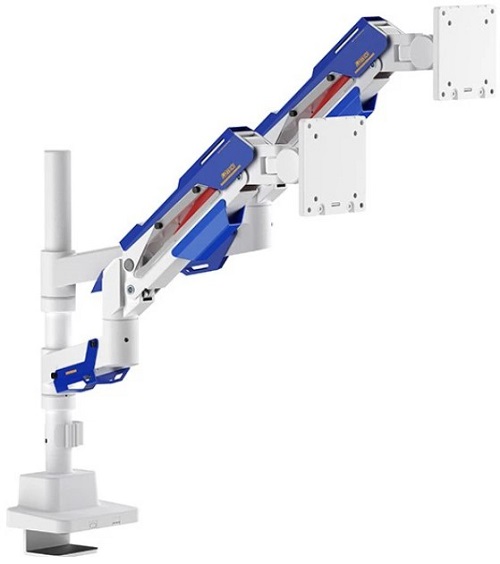 

Кронштейн Ultramounts UM744WB для мониторов, белый/синий 24"-57" макс.27кг крепление к столешнице, поворот и наклон, UM744WB