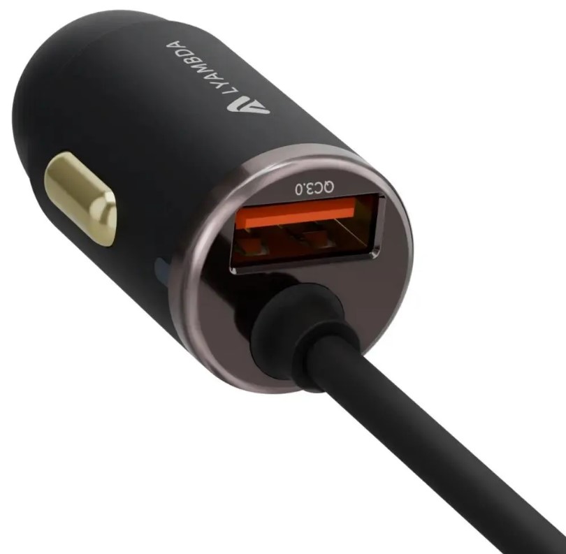 

Зарядное устройство автомобильное Lyambda LS-AC20_C USB type-A+C_C (QC3.0 + PD3.0), black, LS-AC20_C