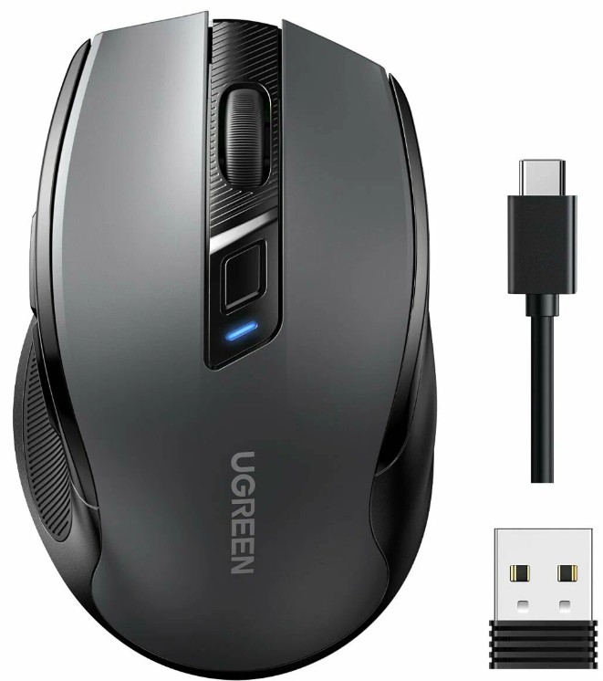 

Мышь Wireless UGREEN MU006S 85082_ Ergonomic Wireless 4000DPI 2.4G&BT Mouse. Цвет: черный (85082), MU006S