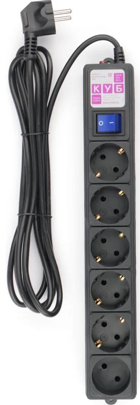 

Сетевой фильтр Power Cube SPG6-B1 3,0 м 6 розеток (черный) 16А/3,5кВт (3*1,5), SPG6-B1