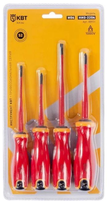 

Набор отверток КВТ 88931 диэлектрических НИО-2204 серия СЛИМ, 88931