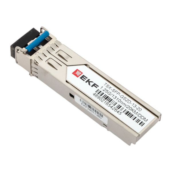 

Модуль SFP EKF TSX-SFP-GS2D-13-20 1,25 Гбит двойное одномодовое оптоволокно 1310нм 20км TSX, TSX-SFP-GS2D-13-20
