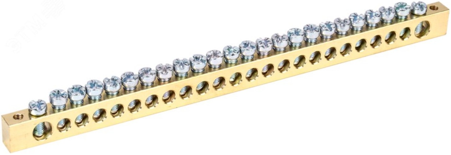 

Шина IEK YNN21-24-100 PEN земля-ноль 8х12мм 24/2 (24групп/креп по краям), YNN21-24-100