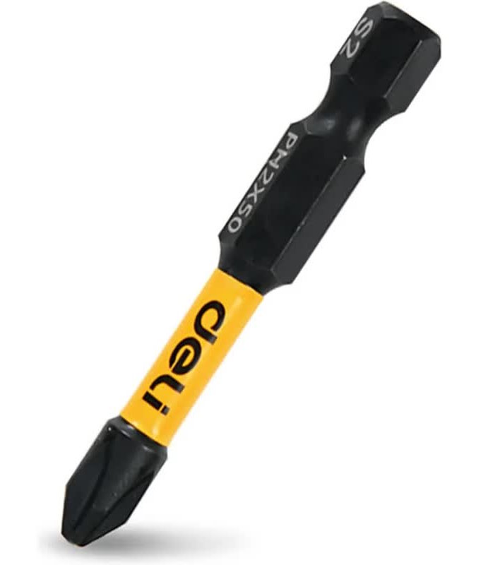 

Набор бит Deli DL251050 торсионных для ударных шуруповертов 10шт PH2*50мм, сталь S2, пласт.кейс, DL251050