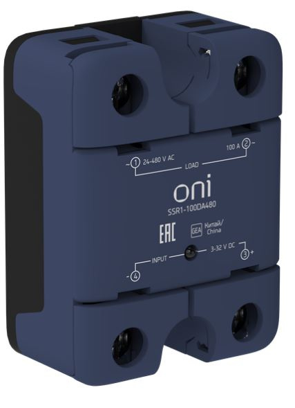 Изображение товара Реле твердотельное ONI SSR1-100DA480 однофазное 24В DC 1НО