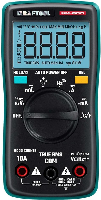 

Мультиметр цифровой Kraftool KM-600 59854 Kraftool, KM-600