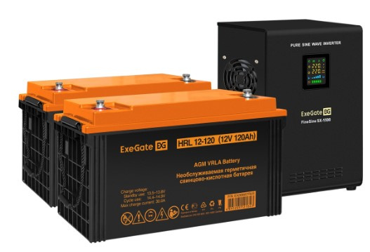 Изображение товара Exegate FineSine SX-1500.LCD.AVR.2SH ИБП мощностью 1500 ВА с дисплеем и внешней батареей