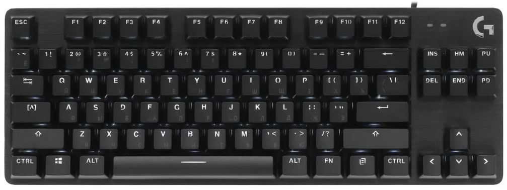 Клавиатура Logitech G412 TKL 920-010449 механическая, черная, USB for gamer LED, кабель 1.8м