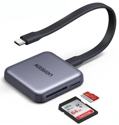 

Карт-ридер UGREEN CM898 65095_ магнитный 3-в-1 USB-C/1×SD Card Slot/TF Card Slot Card Reader. Цвет: серый космос, CM898