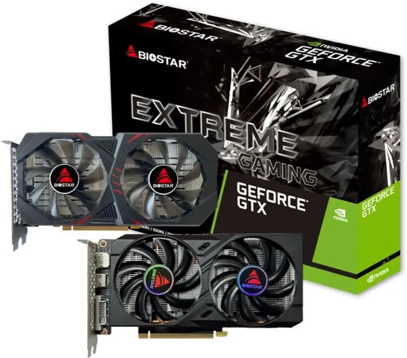 

Видеокарта PCI-E Biostar GeForce GTX 1660 TI (VN1666TF69) 6GB GDDR6 192bit 12nm 1770/12000MHz DVI HDMI DP, GeForce GTX 1660 TI (VN1666TF69)