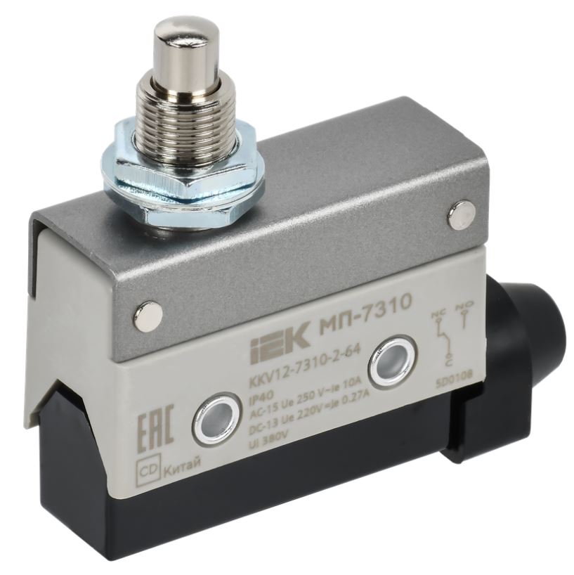 

Микропереключатель концевой IEK KKV12-7310-2-64 МП-7310 толкатель с резьбовым соединением IP40, KKV12-7310-2-64