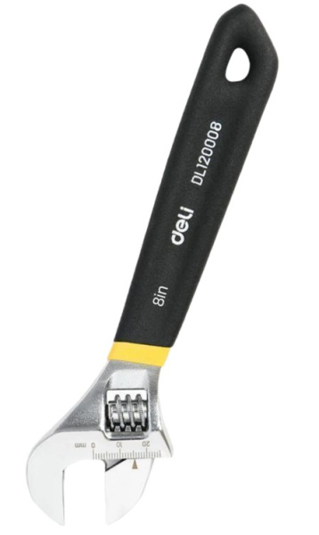 Изображение товара Компактный разводной ключ Deli DL120008 200 мм с шириной захвата 25 мм